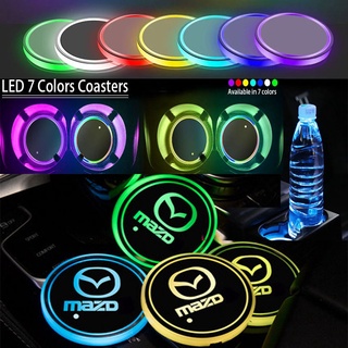 7 สีรถยนต์ LED Light Cup Mat 7 สีบรรยากาศผู้ถือถ้วยแก้วตกแต่งผู้ถือถ้วยไฟ LED