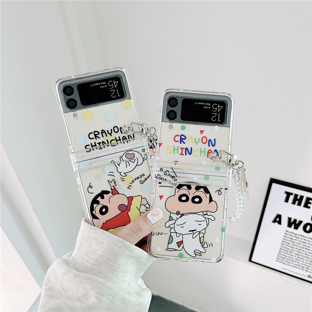 SAMSUNG ออกแบบมาสําหรับSamsung Galaxy Z Flip 7 FEกรณีCrayon Shin-Chanคริสตัลใส,Anti-Fallกันกระแทกฝาครอบโทรศัพท์ป้องกันZ Flip 6/5/4/3 กรณีใช้งานร่วมกับGalaxy Z Flip 4 5G 2022