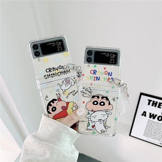 เคสโทรศัพท์มือถือแบบใส กันกระแทก ลายการ์ตูนชินจัง สําหรับ Samsung Galaxy Z Flip 4 Z Flip 3 Z Flip 4 5G 2022