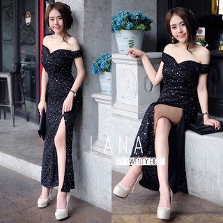 👸👸Twenty eight👸👸 ชุดราตรี ปัง ปัง งานปาดไหล่ ผ้าหวิ้งดูแพง ดูหรูหรา เสริมฟองน้ำในตัว ซ้อนซิปหลัง เข้ารูป เริ่ด เริ่ด