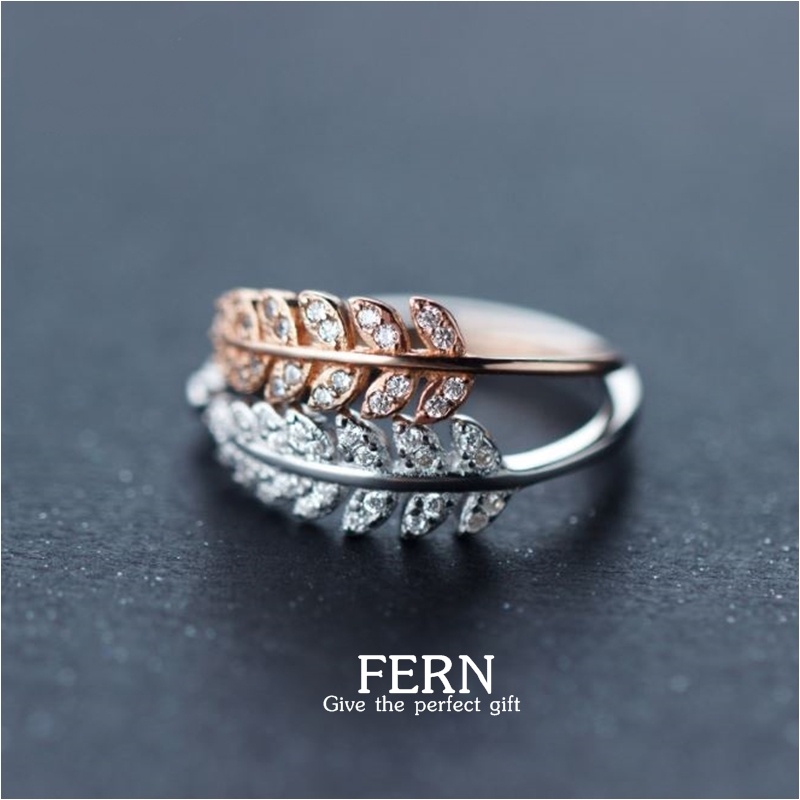 แหวนเงินแท้ 92.5% Fern ring RGS-043 ใบเฟิร์น ปรับขนาดได้