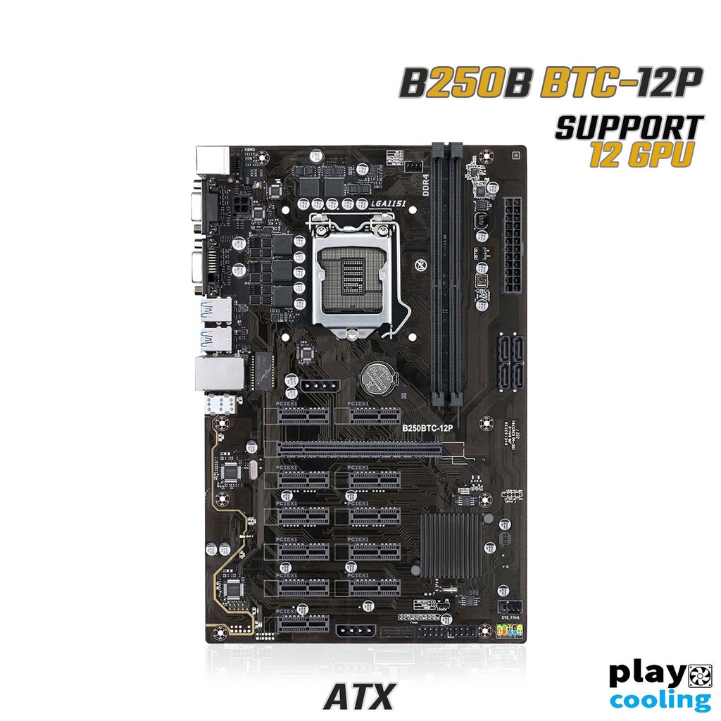 ⚡NEW⚡  Mining MotherBoard B250 BTC PCI Adapter 12 Ports  (เมนบอร์ดสำหรับ Mining รองรับ12การ์ดจอ จัดส