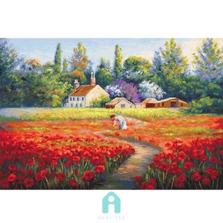 ชุดCross Stitch 11CT ปักครอสติสปักลายดอกทิวลิปสําหรับตกแต่งสวน