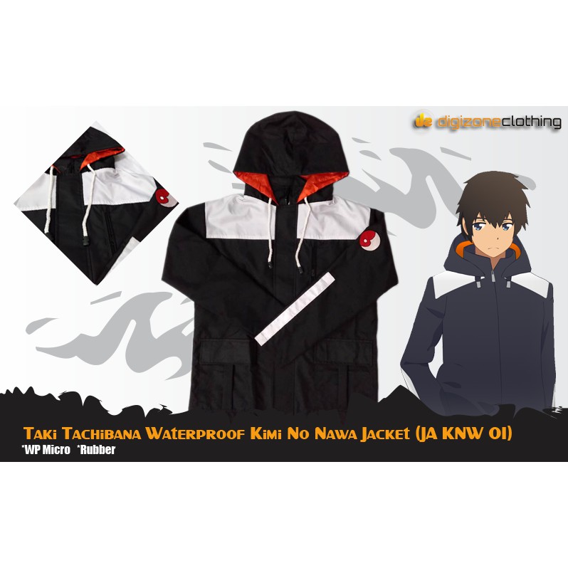 เสื้อแจ็คเก็ตผู้ชายกันน้ํา Taslan Distro Anime Kimi no Nawa Taki Cosplay - JA KNW 01