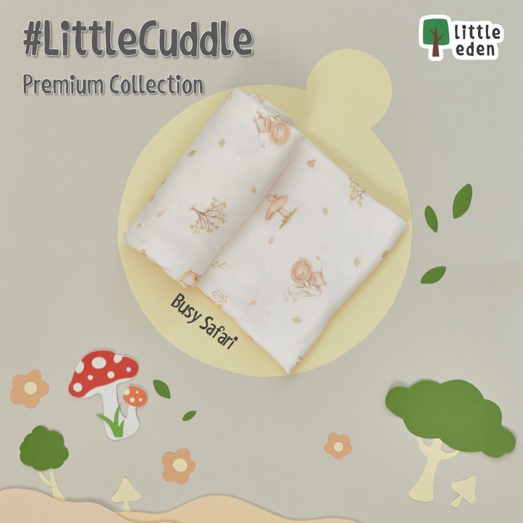 Little Eden – ผ้าอ้อมห่อตัวใยไผ่ 100% (พิมพ์ลาย) 40X40  นิ้ว
