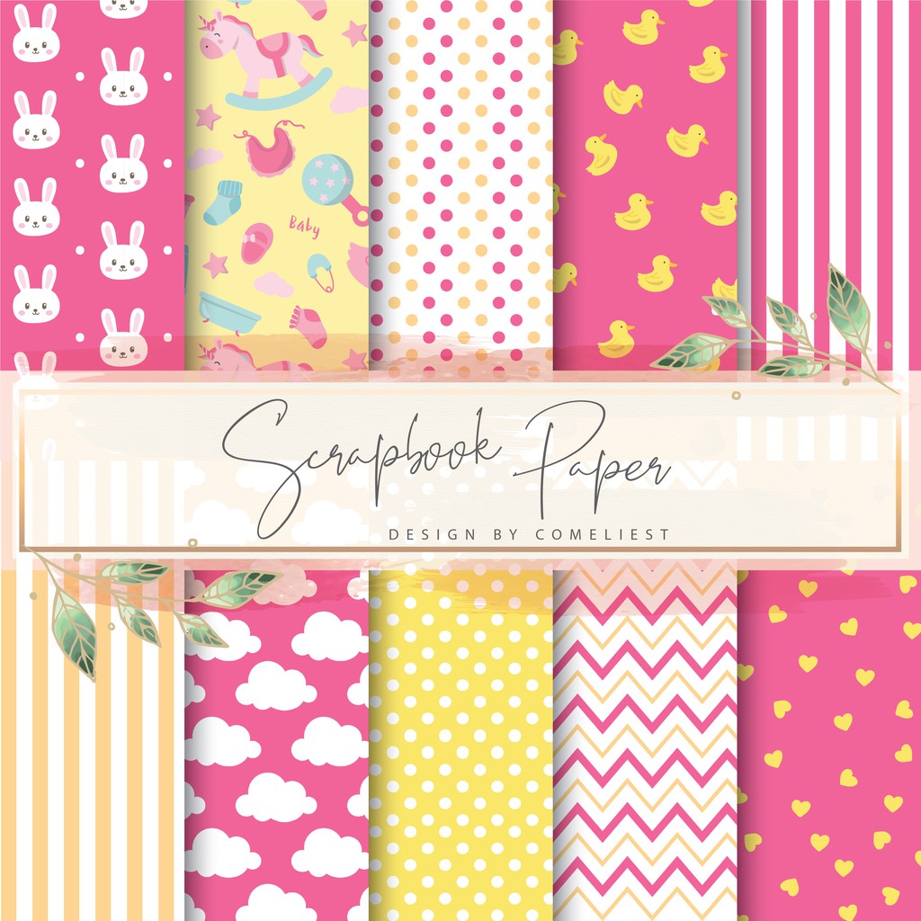 SCRAPBOOK PAPER SCRAPBOOK PAPER / CRAFT Paper SINGLE - BABY PATTERN 2