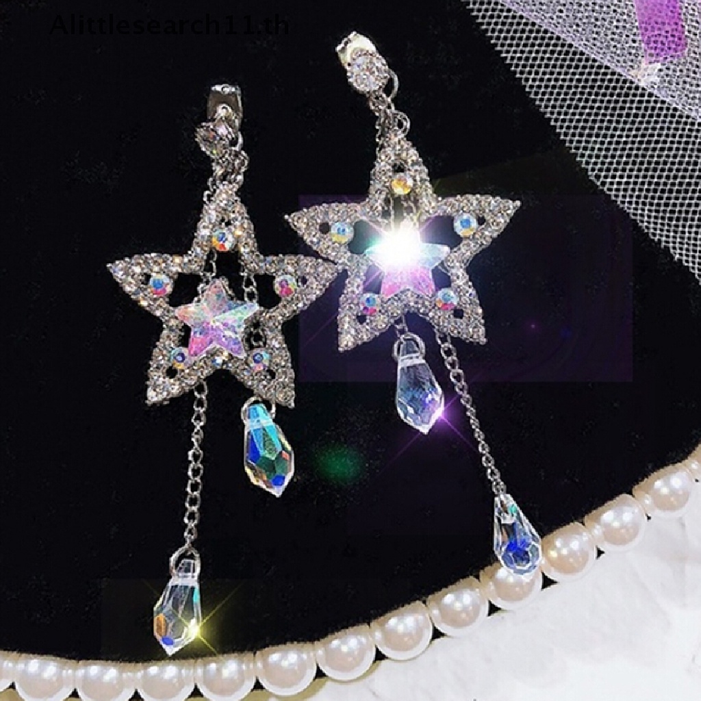New Silver Stud Earrings Star Heart Rhinestone Crystal Christmas Party Jewelry