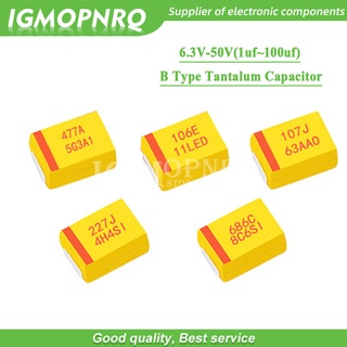 ตัวเก็บประจุแทนทาลัม ประเภท B 100UF 2.2UF 1UF 4.7UF 10UF 22UF 33UF 47UF 6.3V 10V 16V 25V 35V 50V 106 107 476 105 226 336 10 ชิ้น