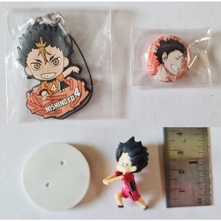 ของสะสมอนิเมะไฮคิวคู่ตบฟ้าประทาน Haikyuu !! Nishinoya Anime Ichiban Kuji Rubble Keychain Brooch Model Japan x 3