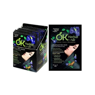 [1 กล่อง]Ok Herbal โอเค เฮอเบิล แชมพูปิดผมขาว [30 ml.x12 ซอง] แชมพูสระดำ แชมพูเปลี่ยนสีผม แชมพูย้อมผม