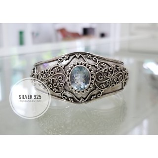 กำไลเงินแท้ Silver 925 และ Blue Topaz