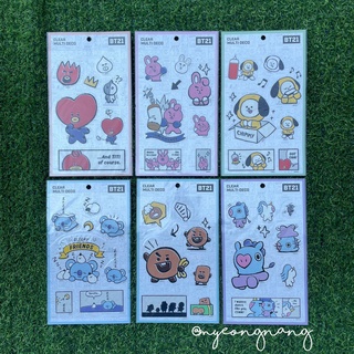 [BT21] พร้อมส่ง สติกเกอร์ ติดกระเป๋าเดินทาง แผ่นใหญ่