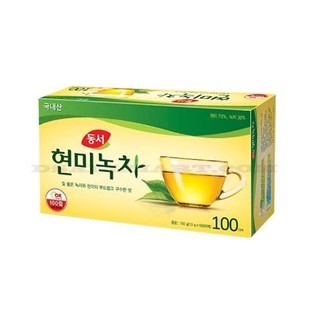 현미녹차 Dongsuh Brown Rice Green Tae ชาเขียวผสมข้าวกล้องเกาหลี 1.5g (100 ซอง)