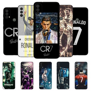 Ronaldo สําหรับ Motorola Moto E20 E30 E40 E7 Plus เคสโทรศัพท์ ฝาหลัง ป้องกัน กระเป๋า ซิลิโคนนิ่ม สีดํา เคส Tpu