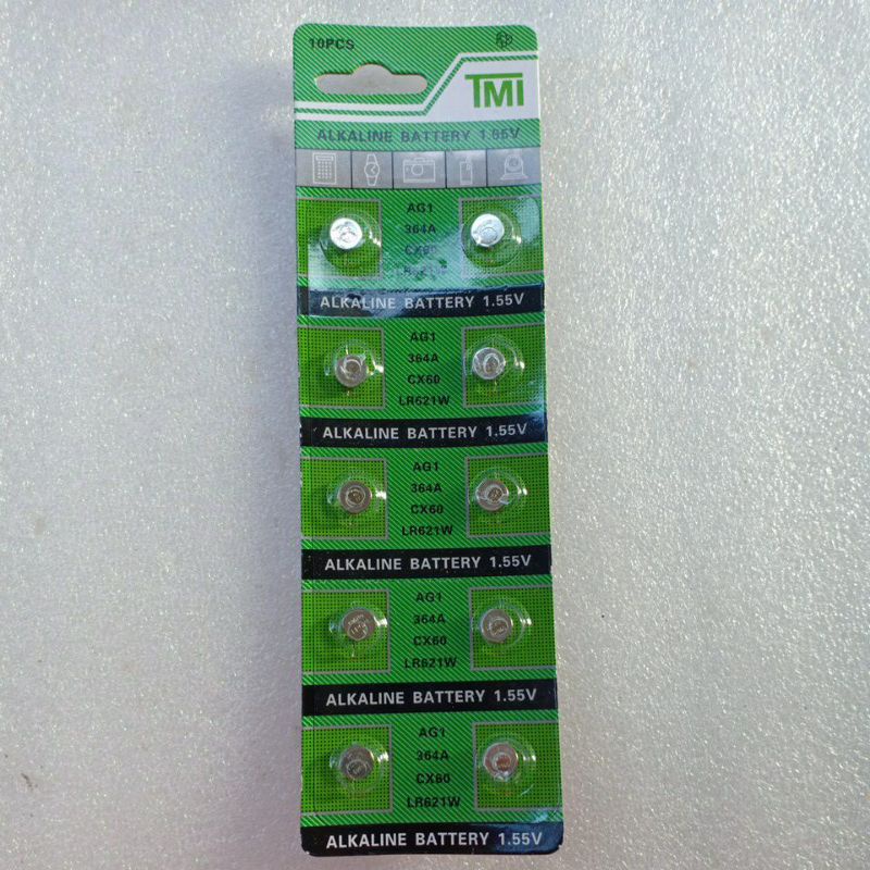 ถ่านกระดุม ถ่านนาฬิกา   AG1 364A CX60 LR621W ราคาแผงละ15บาท