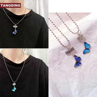 【COD Tangding】BUTTERFLY สร้อยคอจี้ผีเสื้อสีฟ้าสําหรับผู้หญิง