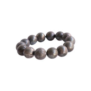 PYRITE ไพไรต์ เพชรหน้าทั่ง เลือกขนาดเม็ดหินได้ (4-14 มม) หินแห่งการดูดทรัพย์ ดูดเงิน สร้อยข้อมือหินแท้ by siamonlineshop