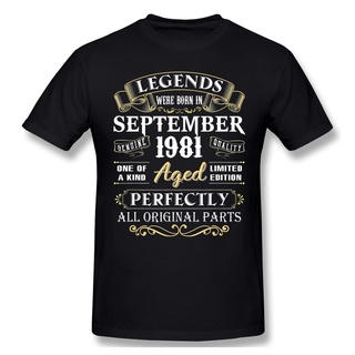 Legends Were Born In September 1981 เสื้อยืดแขนสั้น ผ้าฝ้าย พลัสไซซ์ สไตล์วินเทจ ของขวัญวันเกิดS-5XL