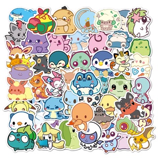 สติกเกอร์พีวีซี ลายการ์ตูน Chibi Pokemons กันน้ํา 50 ชิ้น