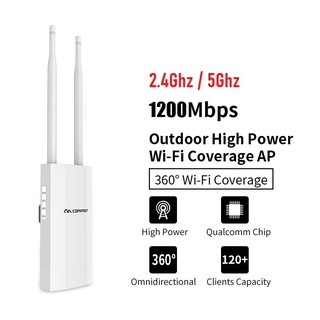 1200Mbps Dual Band 5G/2.4G High Power Outdoor AP 360 Degree Omnidirectional Coverage Access Point Wifi Base Statio