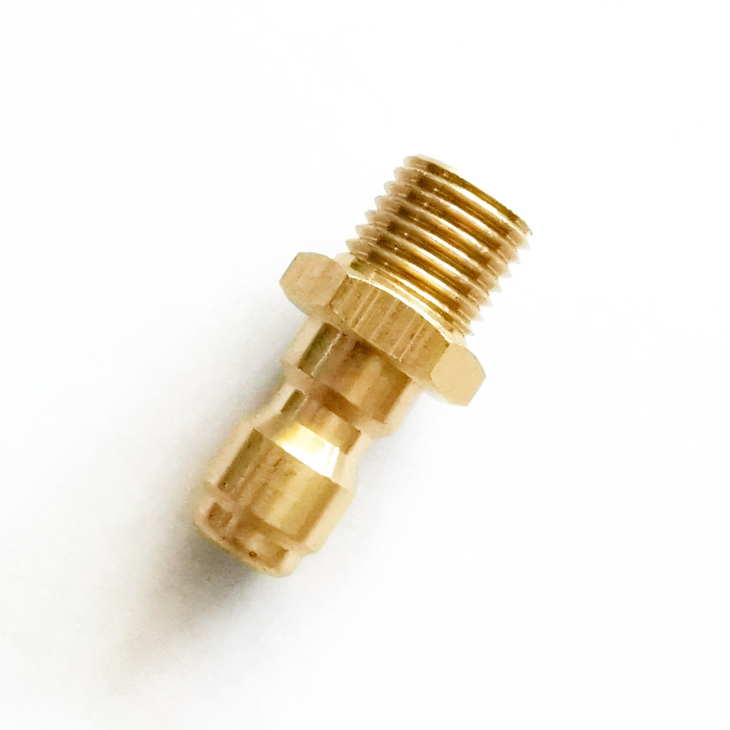 ข้อต่อสวมเร็ว ข้อต่อทองเหลือง เกลียวนอก M14 x 1.5 สำหรับต่อกับคอปเปอรสวมเร็ว 1/4