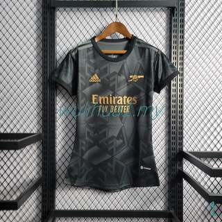 เสื้อกีฬาแขนสั้น ลายทีมชาติฟุตบอล Arsenal 22/23 ชุดเยือน สําหรับผู้หญิง S-XL