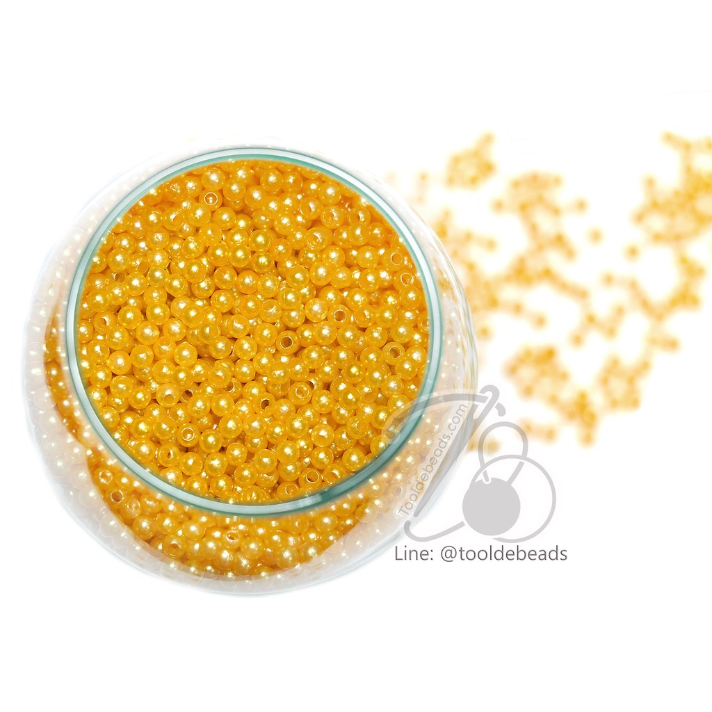 ลูกปัดมุกพลาสติก 3มม. (80 กรัม)
