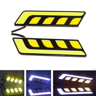 ไฟ LED DRL ไฟตัดหมอก 12 โวลต์ COB กันน้ำ สำหรับรถยนต์ 2ชิ้น