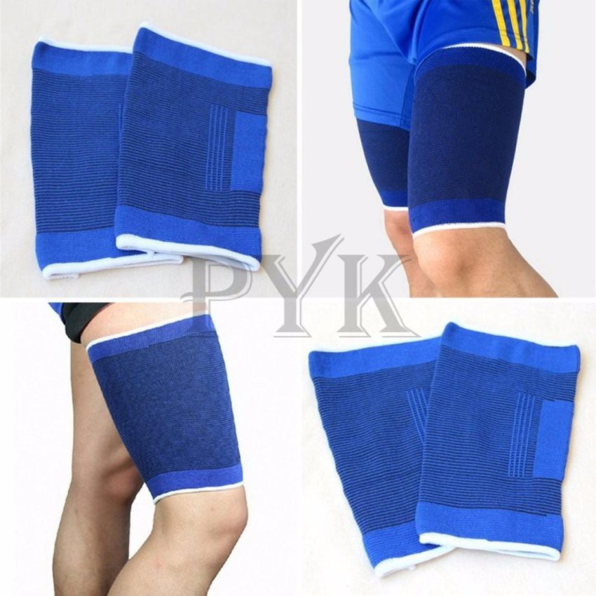 Thigh Support อุปกรณ์ป้องกัน พยุงต้นขา ที่กระชับกล้ามเนื้อ ปั่นจักรยาน ฟิตเนส ออกกำลังกาย (1คู่)