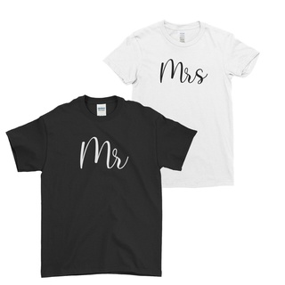 ขายดีที่สุด เสื้อยืดคู่รัก พิมพ์ลาย Mr And Mrs ของขวัญวันวาเลนไทน์น่ารัก สําหรับครอบครัวS-5XL