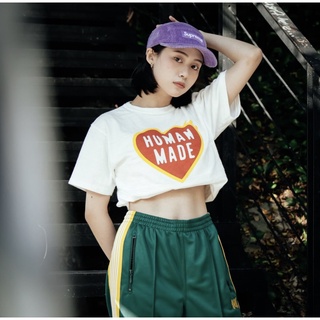 เสื้อยืดแขนสั้นลําลอง ผ้าฝ้าย พิมพ์ลาย HUMAN MADE แฟชั่นคู่รัก