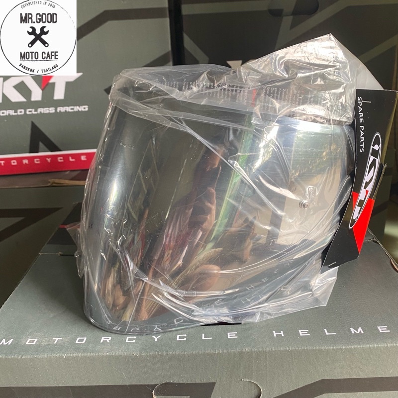 ชิวหมวกกันน็อค KYT (ของแท้)💯ใส่รุ่น NFJ OPEN FACE สีปรอทเงิน