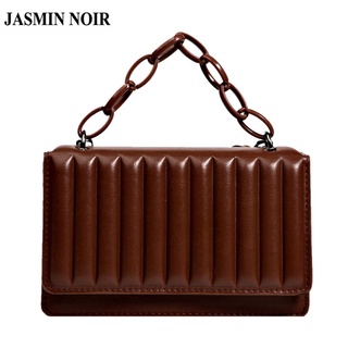 Jasmin NOIR กระเป๋าถือ กระเป๋าสะพายไหล่ ทรงโท้ท ทรงสี่เหลี่ยม ขนาดเล็ก พิมพ์ลายดอกไม้ แฟชั่นสําหรับสตรี