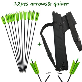 AMEYXGS 30" Archery Carbon Arrows FLU-FLU 4 Turkey Feathers SP400 Target Tips Hunting Shooting Practice