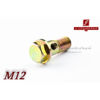 น็อตน้ำมัน Oil Bolt ขนาด M12x1.25x30 แบบ 1 รู