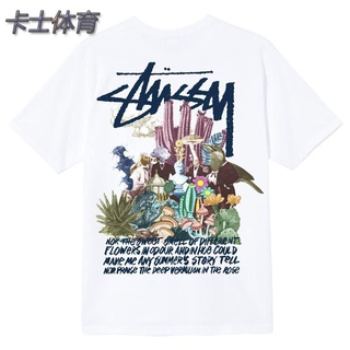 Stussy เสื้อยืดแขนสั้นพิมพ์ลาย PSYCHEDELIC TEE Illusion สําหรับผู้ชายและผู้หญิง