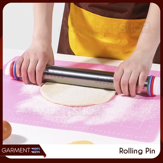 Rolling Pin Stainless Steel Adjustable Penggilas Adonan Kue Anti Lengket