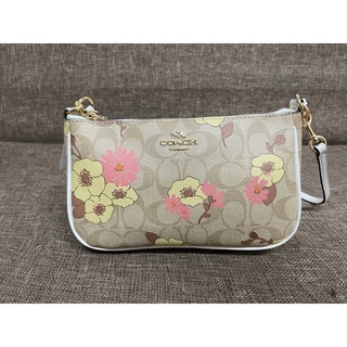 Coach Messico Top Handle Pouch In Signature Coated Canvas