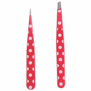 💎♥ 2Pcs Pro Polka Dot Hair Removal คิ้วเครื่องมือแต่งหน้าแบบแหนบ