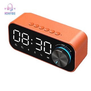 Multifunction Alarm Clock Wireless Bluetooth Speaker Mobile APP Remote Control HD Screen Audio Subwoofer-White