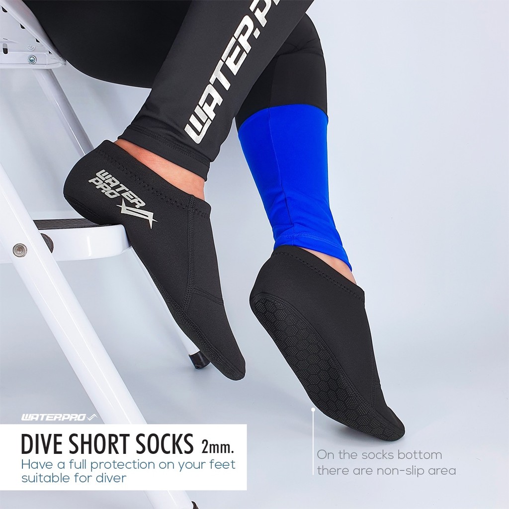 ถุงเท้าดำน้ำข้อสั้น - 2mm Dive Short Socks แบรนด์ WATER PRO