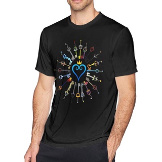 เสื้อยืดลําลอง แขนสั้น คอกลม พิมพ์ลาย Kingdom Hearts สไตล์คลาสสิก สําหรับผู้ชาย