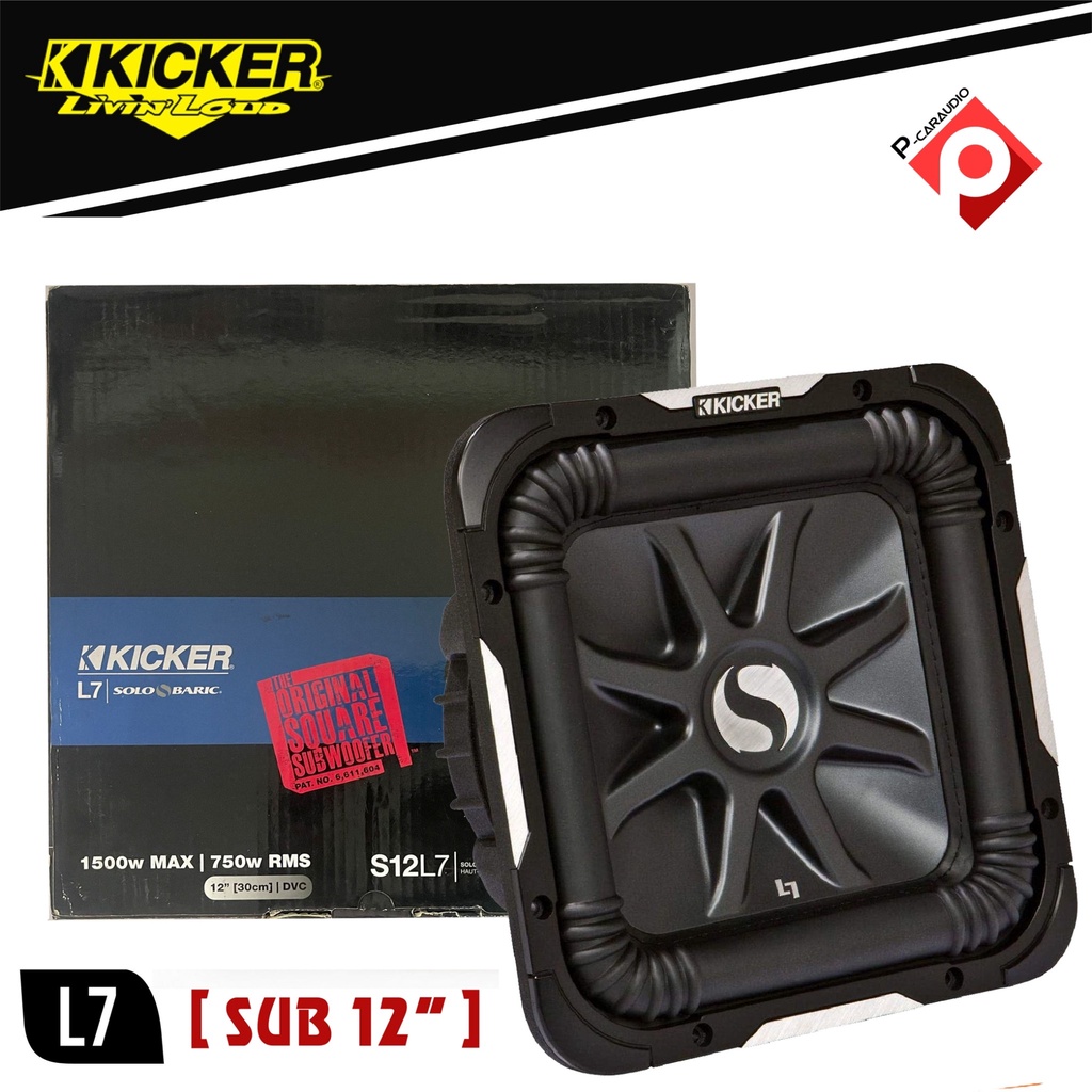 ลดพิเศษ ซับวูฟเฟอร์ดอกเหลี่ยม KICKER 12นิ้ว รุ่นSolo-Baric L7 (11S12L74)แรงนุ่มลึก กำลังขับ1500วัตต์