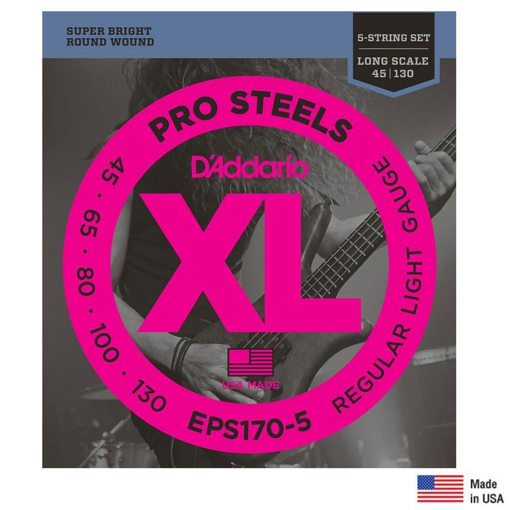 D'Addario® EPS170-5 สายกีตาร์เบส 5 สาย วัสดุโลหะอัลลอยด์ ของแท้ 100% (Light 5-St