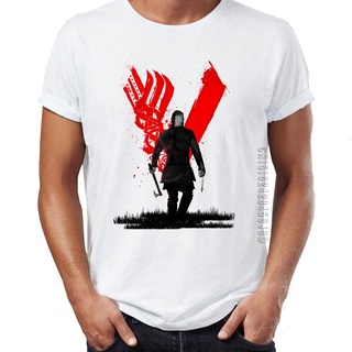 [S-5XL]เสื้อยืดคอกลม พิมพ์ลายกราฟฟิค Vikings Ragnar Lothbrok Flokis Shipyard Badass Awesome Artwork สําหรับผู้ชาย