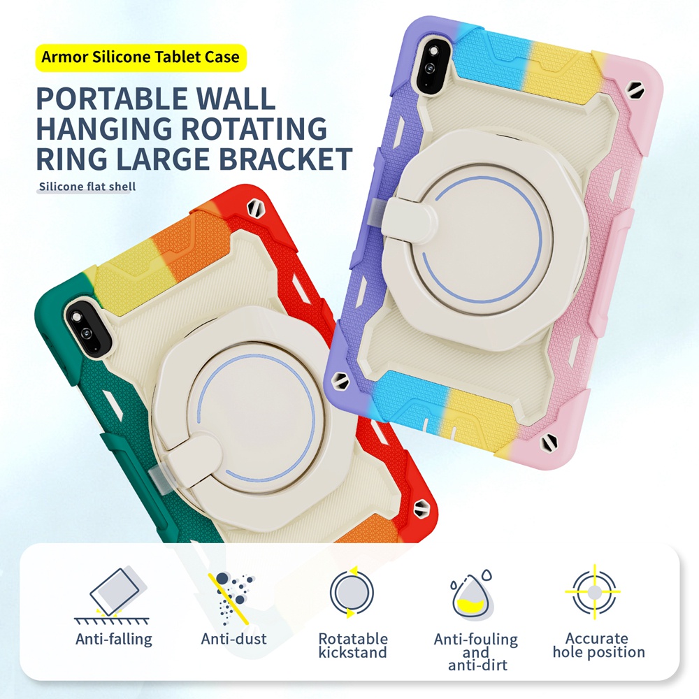 เคสแท็บเล็ต ซิลิโคน PC กันกระแทก พร้อมแหวนขาตั้ง สําหรับ Huawei MatePad 10.4 นิ้ว 2020 2022 BAH3-W09 BAH3-AL00 BAH4-W09 BAH4-AL00