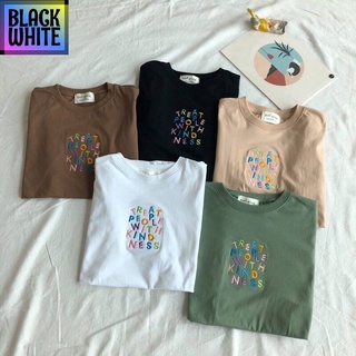 BWCB-พร้อมส่ง ผ้าคอตตอนเสื้อยืด สไตล์มินิมอลสกรีนลาย kindness เสื้อยืด เสื้อยืดเท่ห์ เสื้อยืดฮิตๆ T-SHIRTunisex oversize