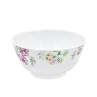 🔥แนะนำ!! ชามเมลามีนทรงกลม เวดดิ้งโรส VANDA รุ่น B61070 ขนาด 7 นิ้ว สีขาว - ชมพู Bowls &amp; Plates