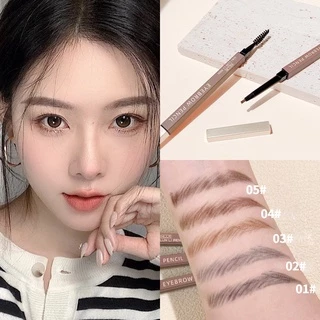 ดินสอเขียนคิ้วกันน้ําสีธรรมชาติติดทนนานสีสักคิ้วสองหัวปากกาคิ้ว