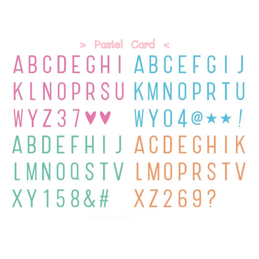 [Pastel Alfabet] PLUS EDITION : ป้ายอักษรเสริมสำหรับกล่องไฟ ตัวอักษรสีพาสเทล